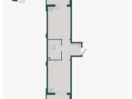 Продается 1-комнатная квартира ЖК Ботаника, литер 1.1, 42  м&sup2;, 6619200 рублей