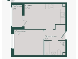 Продается 1-комнатная квартира ЖК Ботаника, литер 1.2, 34.2  м&sup2;, 5595120 рублей