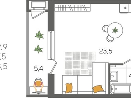 Продается Студия ЖК Рекорд 2, литера 5, 32.9  м&sup2;, 8172360 рублей