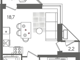 Продается 1-комнатная квартира ЖК Рекорд 2, литера 1, 43.3  м&sup2;, 10902940 рублей