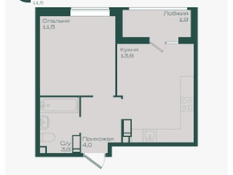 Продается 1-комнатная квартира ЖК Ботаника, литер 1.2, 34.6  м&sup2;, 5363000 рублей