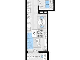 Продается Студия ЖК Резиденция морей, корпус В, 30.1  м&sup2;, 7224000 рублей