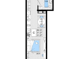 Продается Студия ЖК Резиденция морей, корпус В, 31.57  м&sup2;, 7576800 рублей