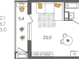 Продается Студия ЖК Рекорд 2, литера 5, 32.1  м&sup2;, 8246490 рублей