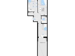 Продается 2-комнатная квартира ЖК Фонтаны, литер 19, 68  м&sup2;, 11220000 рублей