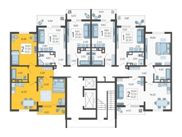 Продается 2-комнатная квартира ЖК Горный квартал, литера 2, 61.2  м&sup2;, 16874950 рублей