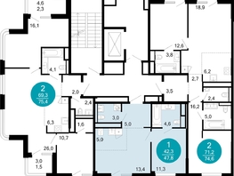 Продается 1-комнатная квартира ЖК Моретта, 47.8  м&sup2;, 77077500 рублей