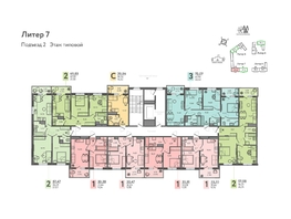 Продается 2-комнатная квартира ЖК Теплые края, литер 7, 57.23  м&sup2;, 7726050 рублей