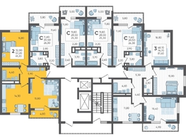 Продается 2-комнатная квартира ЖК Горный квартал, литера 1, 61.2  м&sup2;, 19308600 рублей