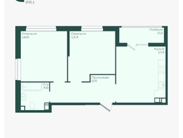 Продается 2-комнатная квартира ЖК Ботаника, литер 1.1, 61.8  м&sup2;, 8961000 рублей