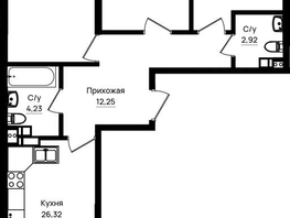 Продается 3-комнатная квартира ЖК Резиденция морей, корпус Е1, 105.4  м&sup2;, 22134000 рублей