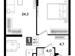 Продается 1-комнатная квартира ЖК ДОГМА ПАРК, лит 20, 47.7  м&sup2;, 8719560 рублей
