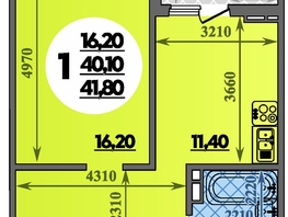 Продается 1-комнатная квартира ЖК Парк у дома, литера 7.1, 41.8  м&sup2;, 7519819 рублей