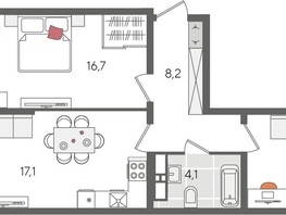Продается 2-комнатная квартира ЖК Рекорд 2, литера 5, 68.7  м&sup2;, 14481960 рублей