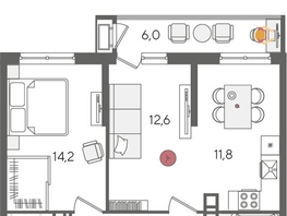 Продается 2-комнатная квартира ЖК Рекорд 2, литера 5, 58.9  м&sup2;, 12528030 рублей
