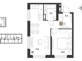 Продается 1-комнатная квартира ЖК ГРЕЙД, литер 14, 36.6  м&sup2;, 6646560 рублей