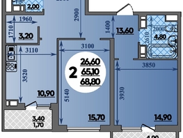 Продается 2-комнатная квартира ЖК Парк у дома, литера 7.3, 68.8  м&sup2;, 10280000 рублей