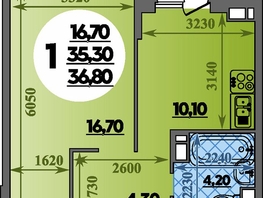 Продается 1-комнатная квартира ЖК Парк у дома, литера 7.3, 36.8  м&sup2;, 7209999 рублей