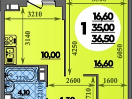 Продается 1-комнатная квартира ЖК Парк у дома, литера 7.3, 36.5  м&sup2;, 6820000 рублей