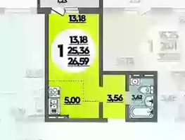 Продается Студия ЖК Восточный, литера 37, 26.59  м&sup2;, 3290000 рублей