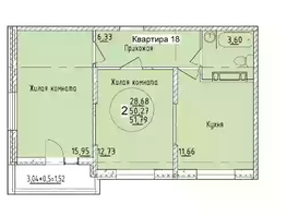 Продается 2-комнатная квартира ЖК Друг, литера 7, 51.79  м&sup2;, 5650000 рублей