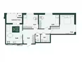 Продается 3-комнатная квартира ЖК Образцово, дом 12, 78.2  м&sup2;, 10590000 рублей