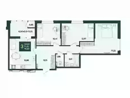 Продается 3-комнатная квартира ЖК Образцово, дом 12, 78.2  м&sup2;, 10029000 рублей