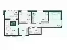 Продается 3-комнатная квартира ЖК Образцово, дом 12, 78.2  м&sup2;, 9880000 рублей