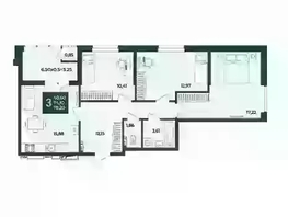 Продается 3-комнатная квартира ЖК Образцово, дом 12, 78.2  м&sup2;, 6429000 рублей