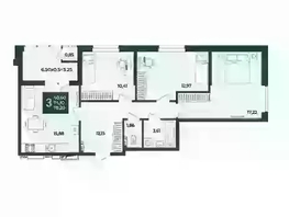 Продается 3-комнатная квартира ЖК Образцово, дом 12, 78.2  м&sup2;, 6650000 рублей