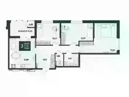 Продается 3-комнатная квартира ЖК Образцово, дом 12, 78.2  м&sup2;, 7429000 рублей