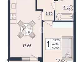 Продается 1-комнатная квартира ЖК Дом 101, 40.54  м&sup2;, 4510000 рублей