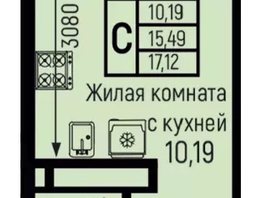 Продается Студия Спортивный кв-л, 17.12  м&sup2;, 5960000 рублей