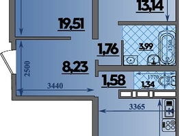 Продается 2-комнатная квартира ЖК Город у моря, литера 23, 66.72  м&sup2;, 9881232 рублей
