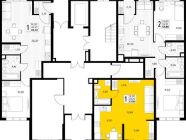 Продается 1-комнатная квартира ЖК Кипарис, литер 6, 37  м&sup2;, 12765000 рублей