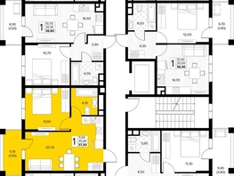 Продается 1-комнатная квартира ЖК Кипарис, литер 6, 37.3  м&sup2;, 12868500 рублей