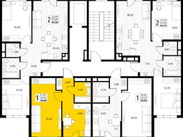 Продается 1-комнатная квартира ЖК Кипарис, литер 8, 34.8  м&sup2;, 12006000 рублей