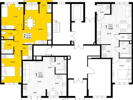 Продается 2-комнатная квартира ЖК Кипарис, литер 7, 62.8  м&sup2;, 19154000 рублей