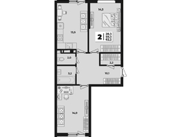 Продается 2-комнатная квартира ЖК Лето, литера 1.5, 62.2  м&sup2;, 8919600 рублей