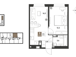 Продается 1-комнатная квартира ЖК ГРЕЙД, литер 13, 34  м&sup2;, 6290000 рублей