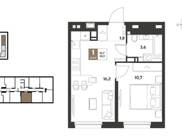 Продается 1-комнатная квартира ЖК ГРЕЙД, литер 13, 32.3  м&sup2;, 6040100 рублей