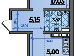 Продается 2-комнатная квартира ЖК Молодежный 2, литера 13, 44.08  м&sup2;, 5245520 рублей