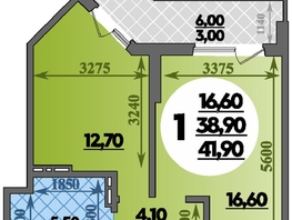 Продается 1-комнатная квартира ЖК Парк у дома, литера 7.2, 41.9  м&sup2;, 7504290 рублей