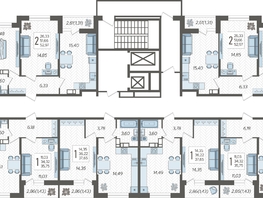 Продается 2-комнатная квартира ЖК Смородина, литера 14, 51.79  м&sup2;, 6771600 рублей