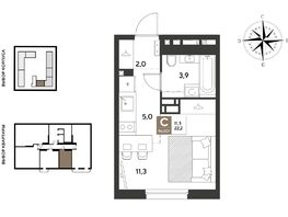 Продается Студия ЖК ГРЕЙД, литер 13, 22.2  м&sup2;, 5063820 рублей