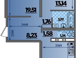 Продается 2-комнатная квартира ЖК Город у моря, литера 21, 66.72  м&sup2;, 9655000 рублей