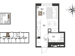Продается Студия ЖК ГРЕЙД, литер 13, 21.1  м&sup2;, 4139821 рублей