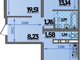 Продается 2-комнатная квартира ЖК Город у моря, литера 8, 66.72  м&sup2;, 9974640 рублей