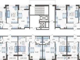 Продается 2-комнатная квартира ЖК Смородина, литера 18, 51.79  м&sup2;, 6732700 рублей