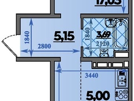 Продается 2-комнатная квартира ЖК Молодежный 2, литера 14, 44.15  м&sup2;, 5576145 рублей